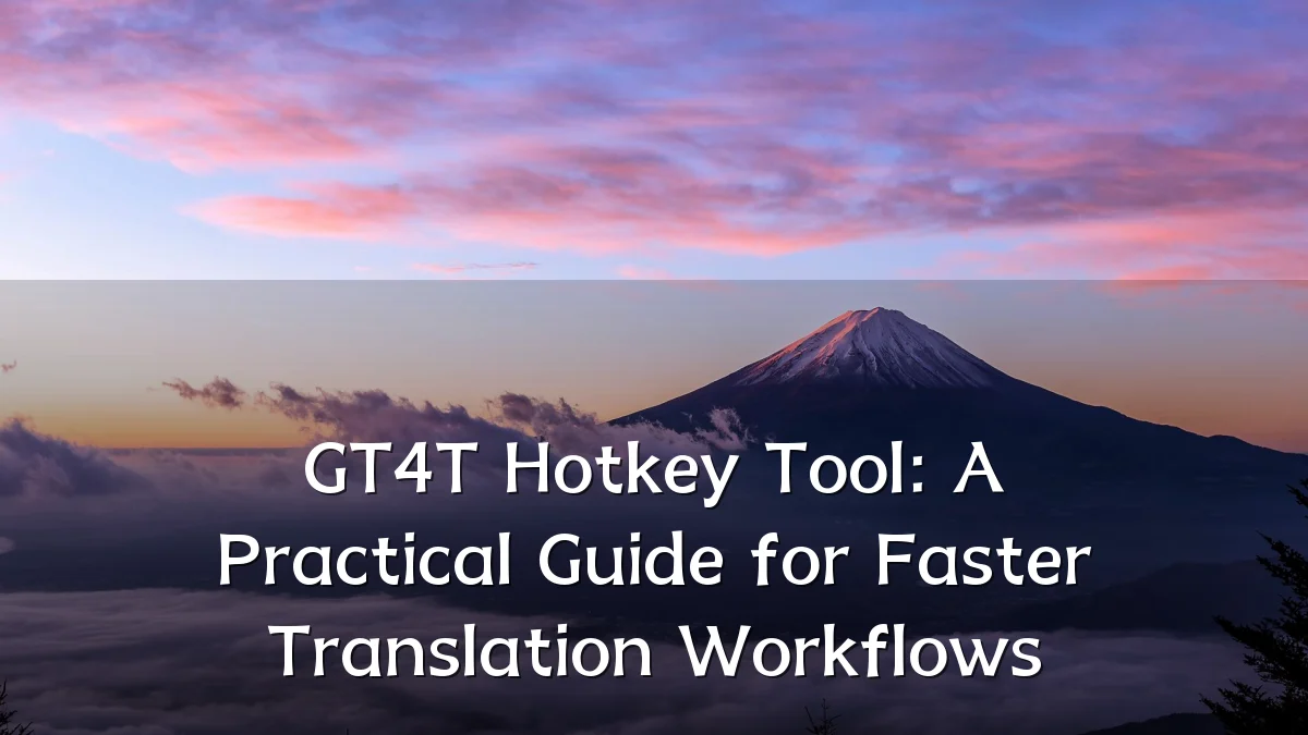 GT4T Hotkey Tool: A Practical Guide for Faster Translation Workflows