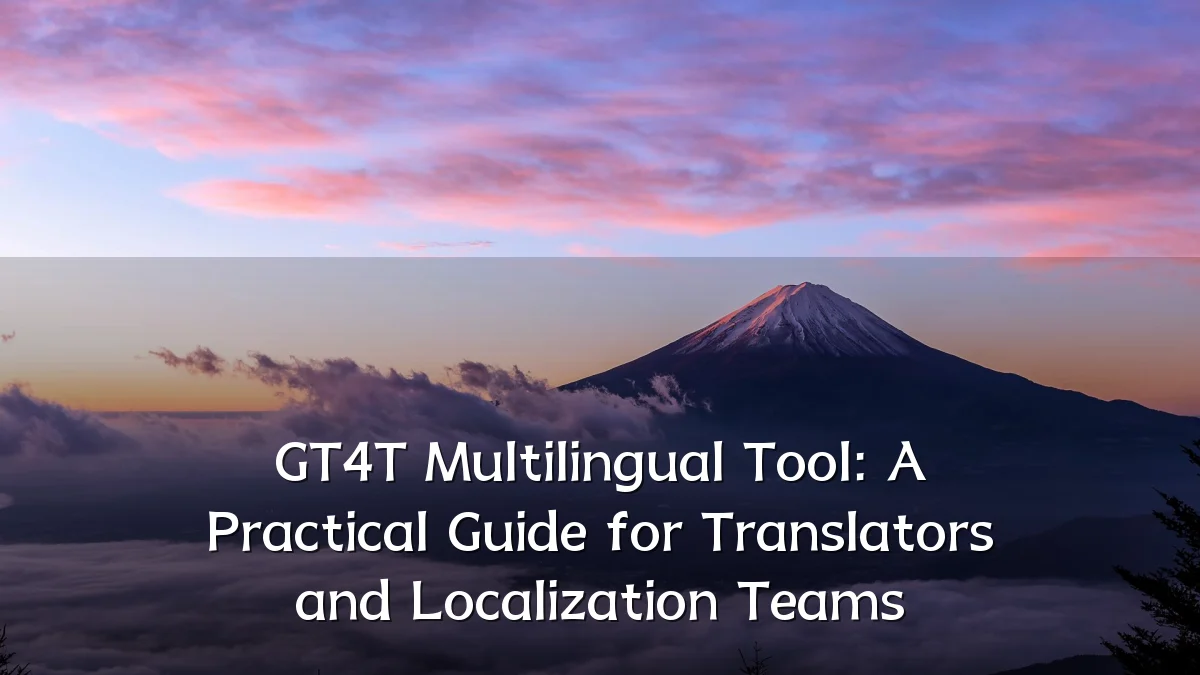 GT4T Multilingual Tool: A Practical Guide for Translators and Localization Teams