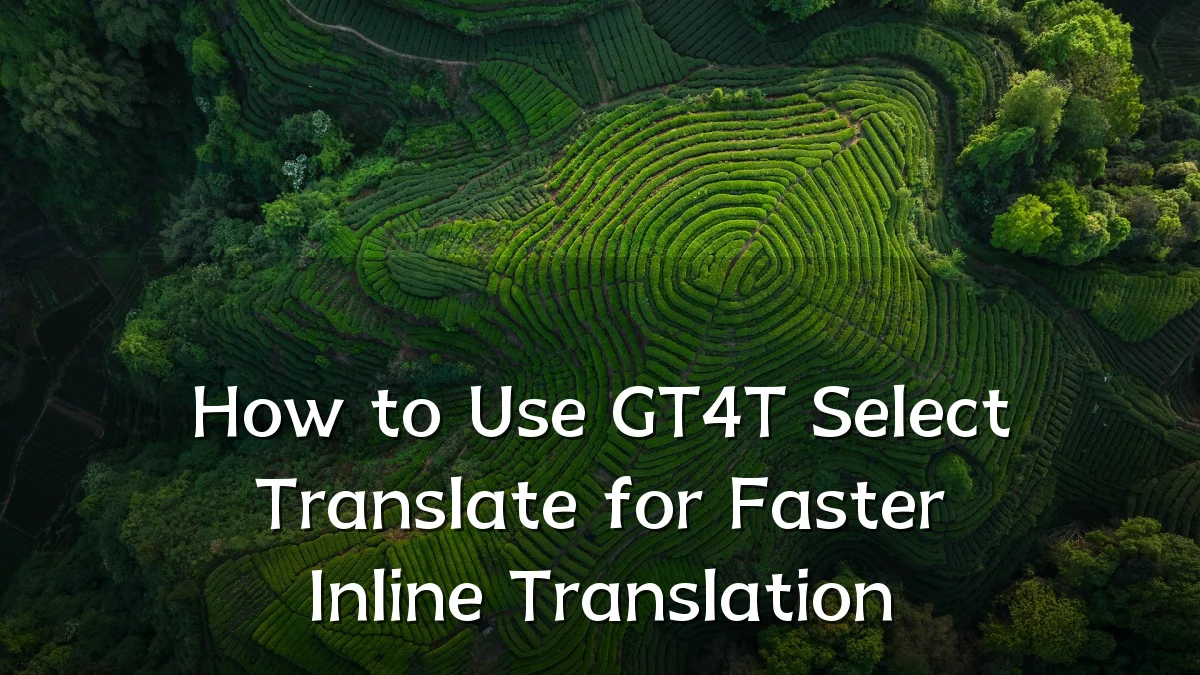 How to Use GT4T Select Translate for Faster Inline Translation