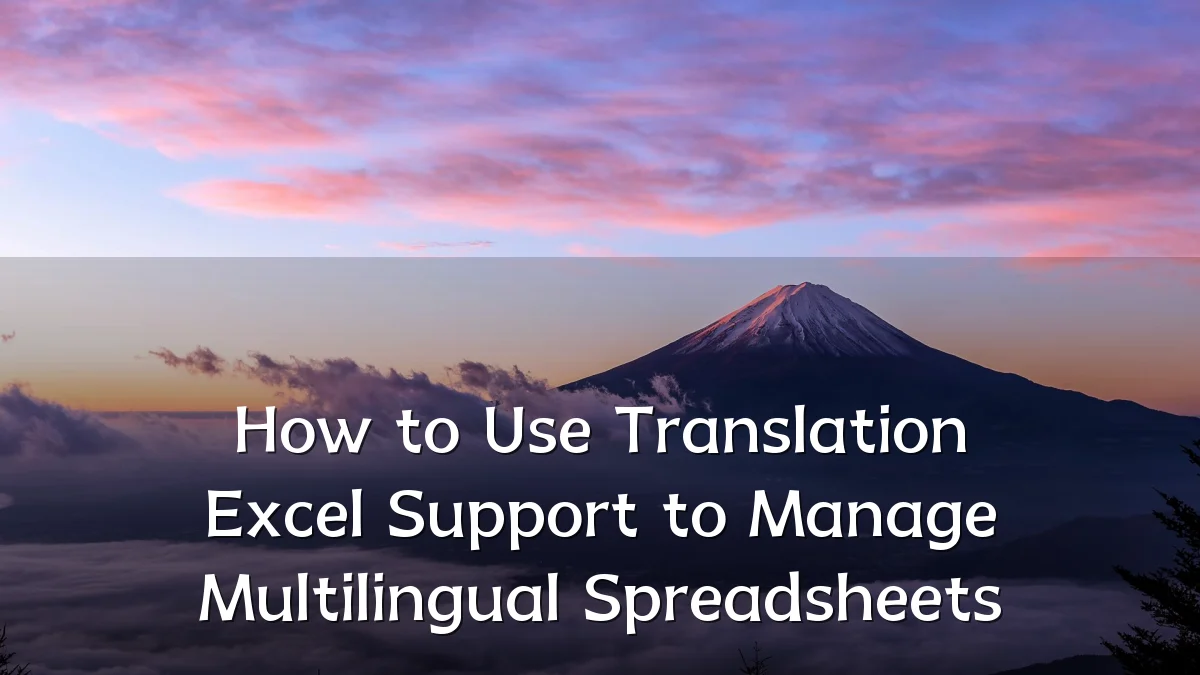 How to Use Translation Excel Support to Manage Multilingual Spreadsheets