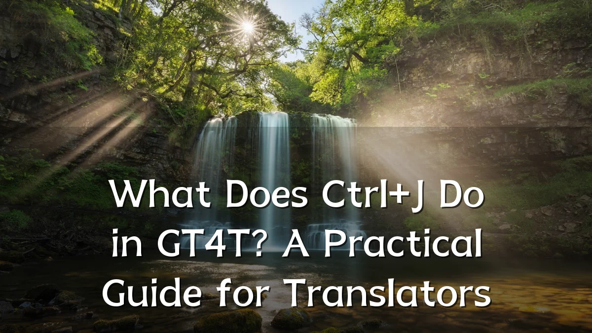 What Does Ctrl+J Do in GT4T? A Practical Guide for Translators