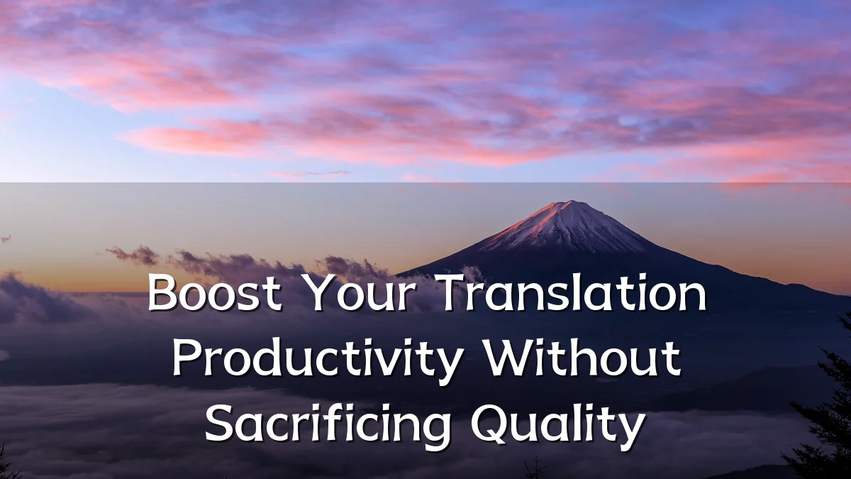 Boost Your Translation Productivity Without Sacrificing Quality