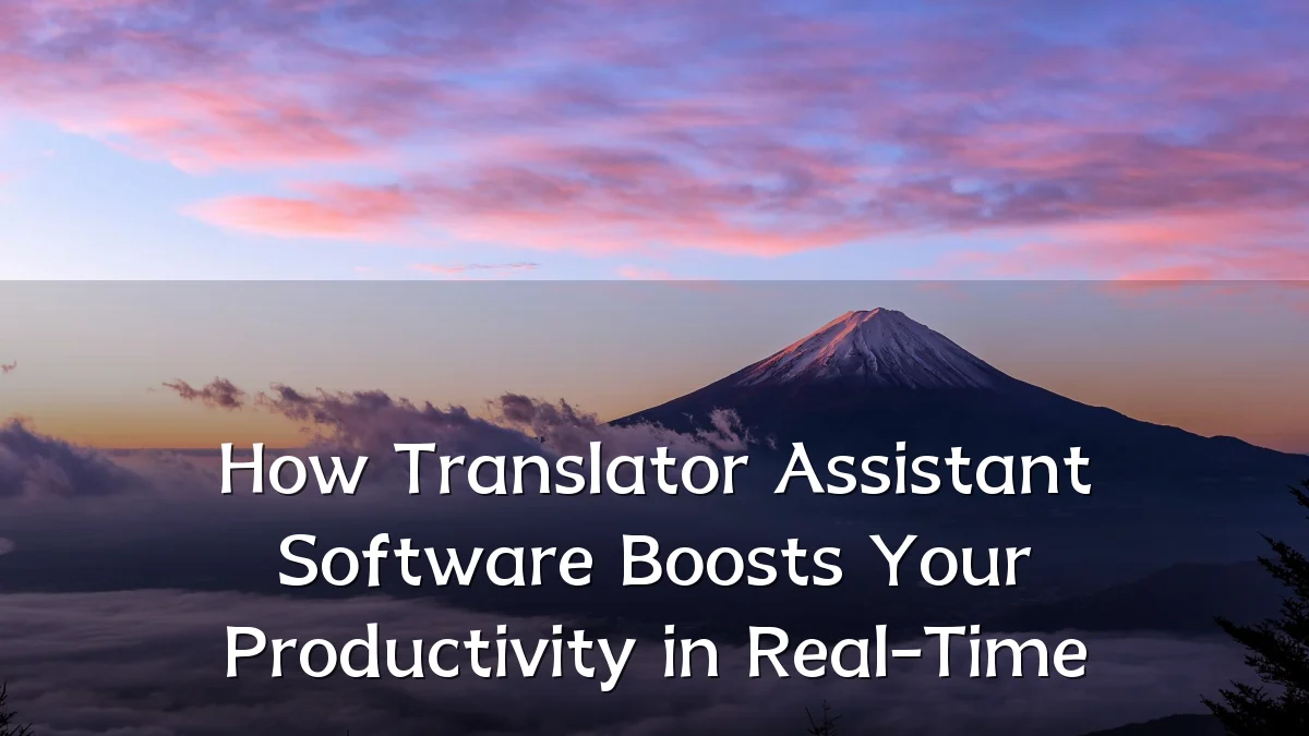 How Translator Assistant Software Boosts Your Productivity in Real-Time