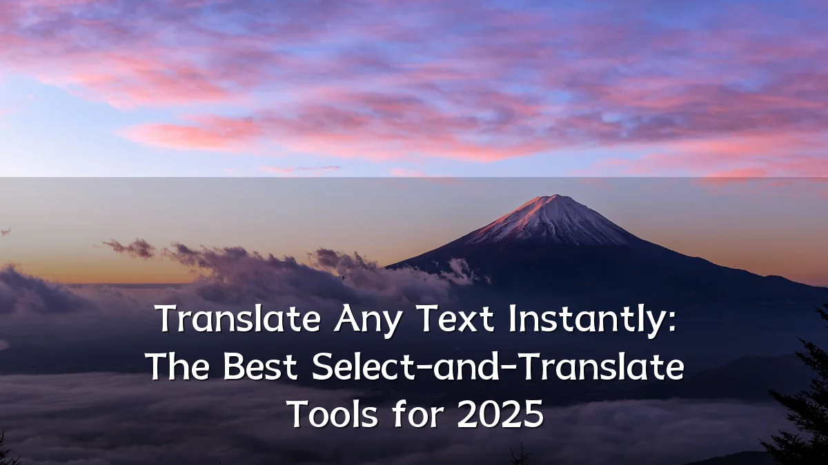 Translate Any Text Instantly: The Best Select-and-Translate Tools for 2025
