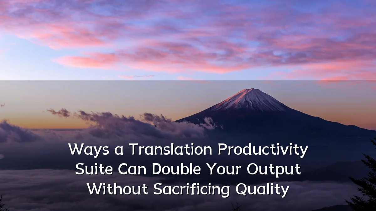 Ways a Translation Productivity Suite Can Double Your Output Without Sacrificing Quality