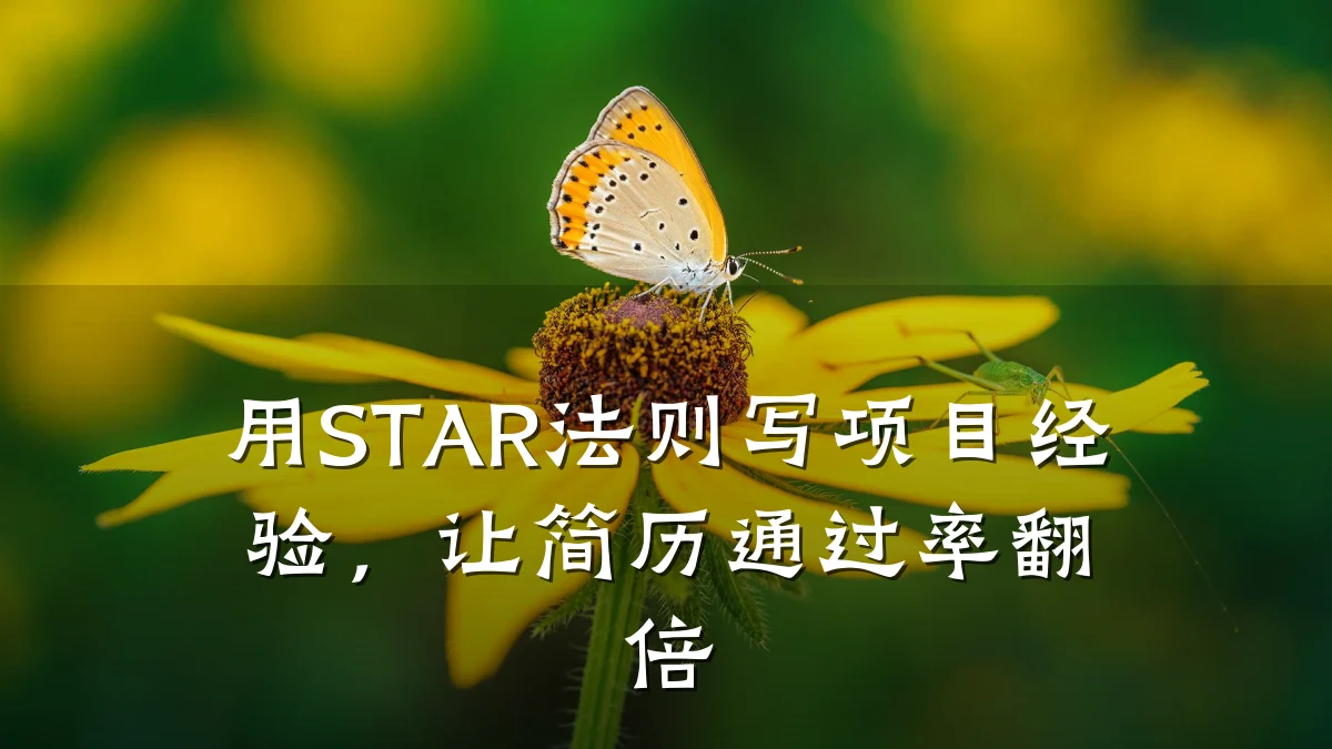 用STAR法则写项目经验，让简历通过率翻倍