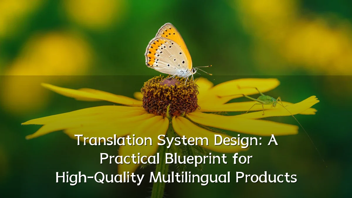 Translation System Design: A Practical Blueprint for High-Quality Multilingual Products
