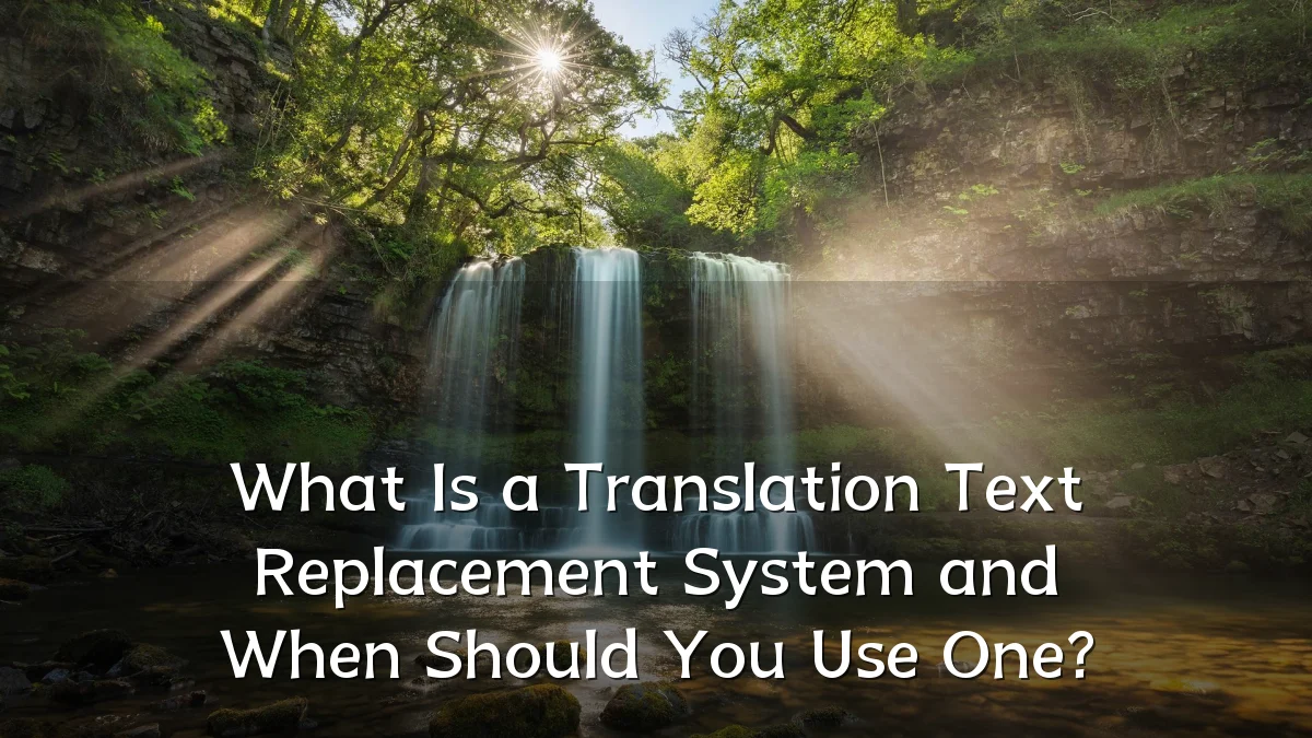 What Is a Translation Text Replacement System and When Should You Use One?